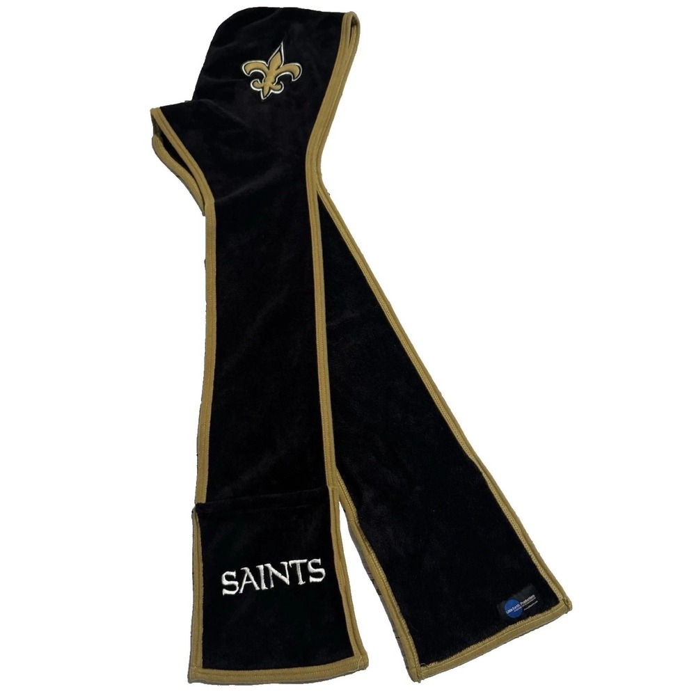 NFL New Orleans Saints ULTRA FLEECE Hoodie Scarf Pockets Beverage Pocket
